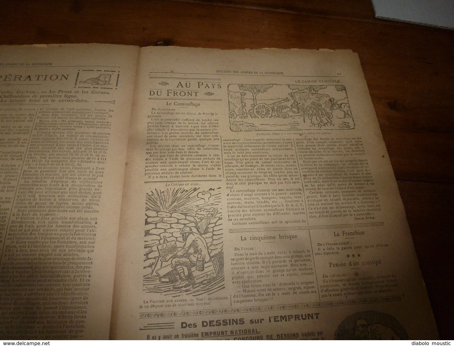 1917 le 7 nov: BAR:  La bataille italienne;Le poilu américain; L'école mutuelle du cuistot (de l'Echo des Marmites); etc