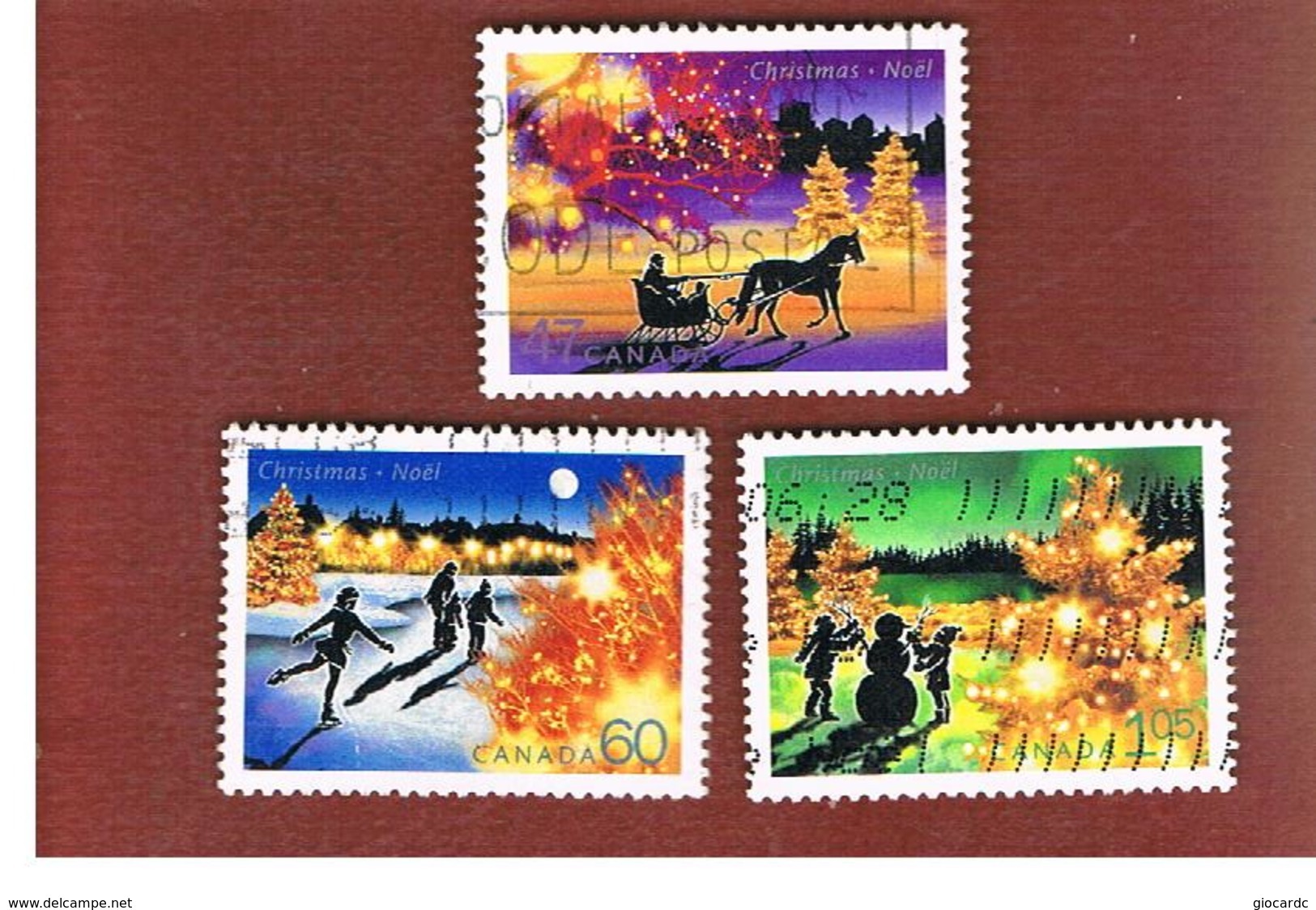 CANADA   -  SG 2110.2112      -  2001 CHRISTMAS: COMPLET SET OF 3       -      USED - Usati