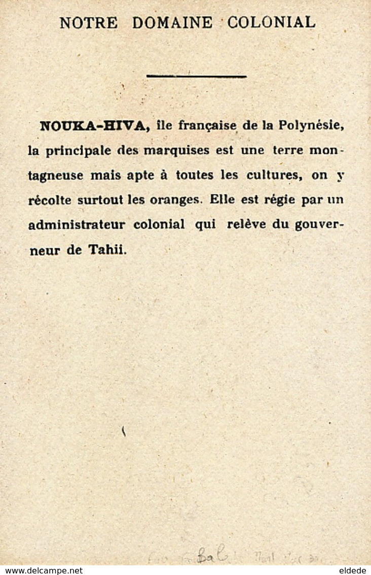 Marquises . Nouka Hiva . Vahiné . Oranges . Domaine Colonial . Chromo - Polynésie Française