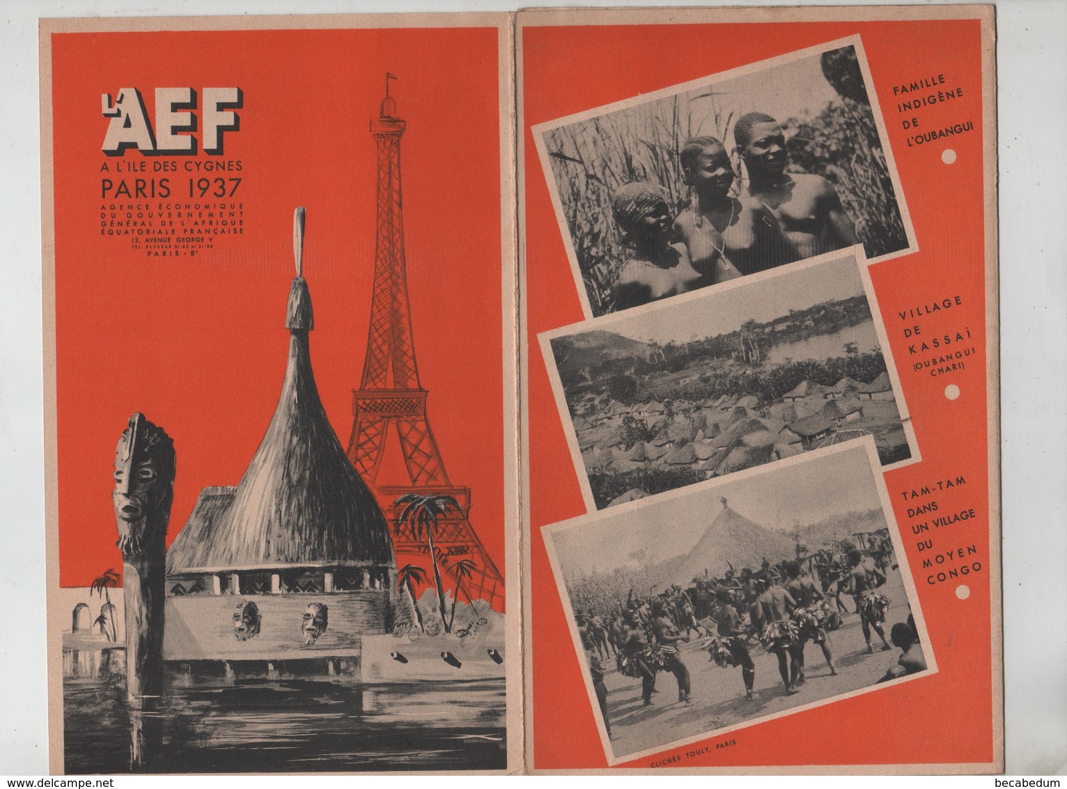 Publicité AEF Dolbeau 1937 Ile Des Cygnes Paris Exposition Internationale - Toeristische Brochures