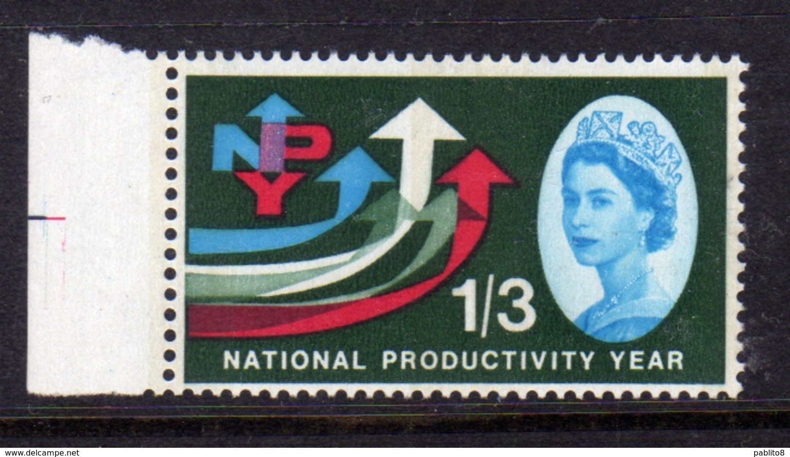 GREAT BRITAIN GRAN BRETAGNA 1962 NATIONALPRODUCTIVITY YEAR (Phosphorescent)  PHOSPHOR BANDS 1/6 1sh 3p MNH - Nuovi