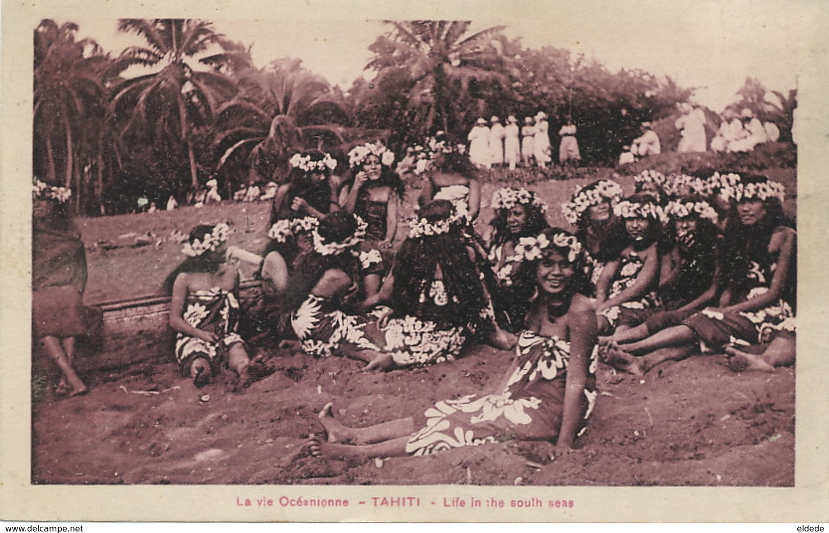 Tahiti . Life In The South Seas Groupe De Vahinés Stamped Papeete 1934 To Salt Lake City German - Polinesia Francesa