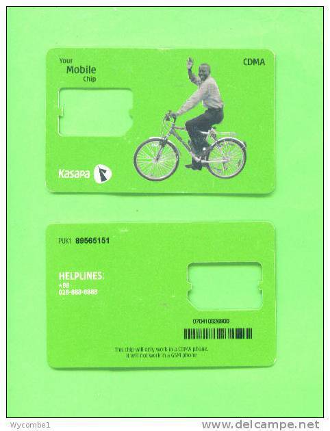 GHANA - SIM Frame Phonecard/Kasapa Man On Bicycle - Ghana