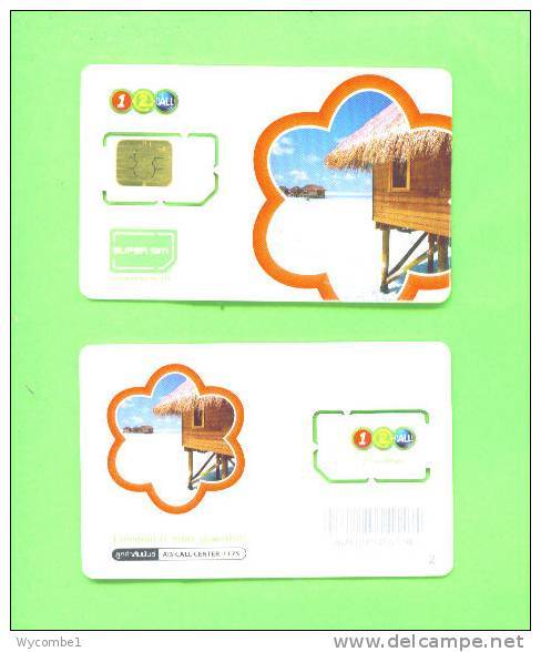 THAILAND - Mint/Unused SIM Frame Phonecard With Chip/Beach Hut - Thailand