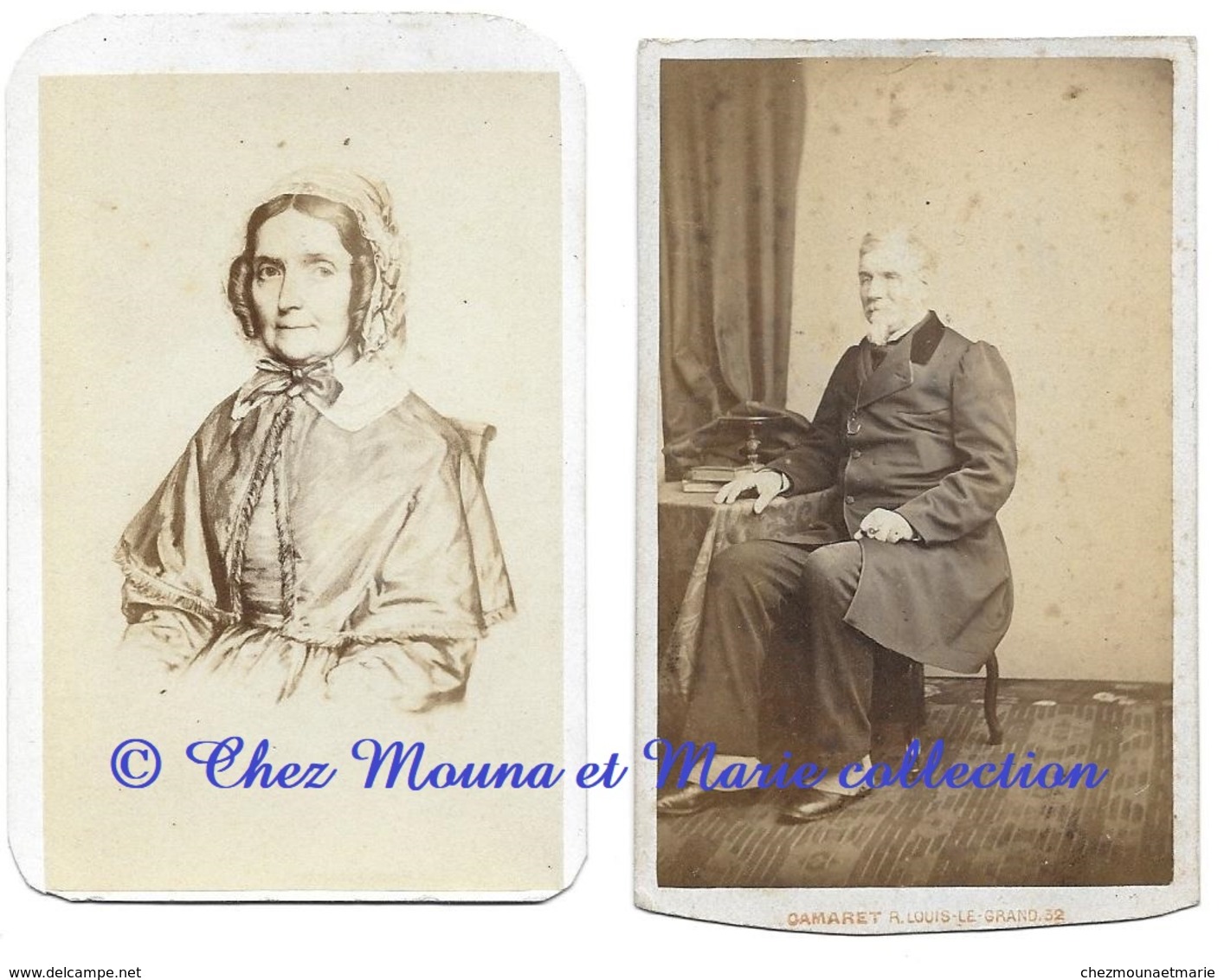 MME DE FEU NEE JEANNE DU MANEY D YVOIRE ET PATRICE DE FEU - CDV PHOTO VILLENEUVE SENS ET CAMARET - LOT DE 2 - Anciennes (Av. 1900)