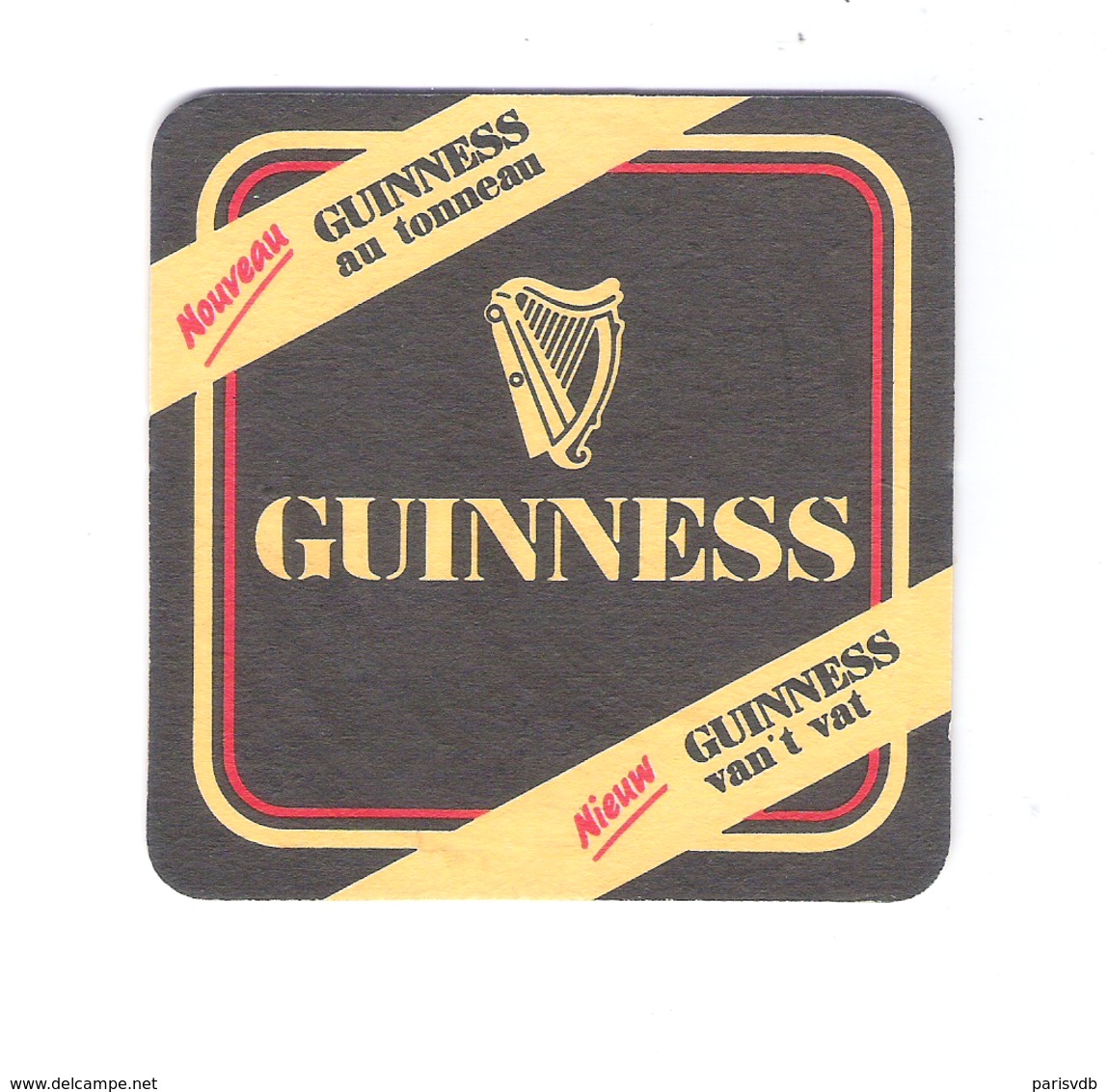 Bierviltje - Sous-bock - Bierdeckel  : GUINNESS VAN 'T VAT  (B 604) - Sotto-boccale