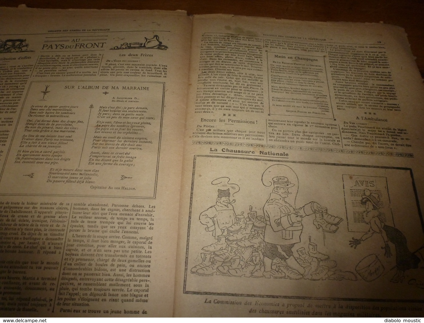 1917  BAR :Les illusions perdues;Nos marins bretons et;Le bon ivrogne Janicot;Utilisation des marrons d'Inde;Avions;etc