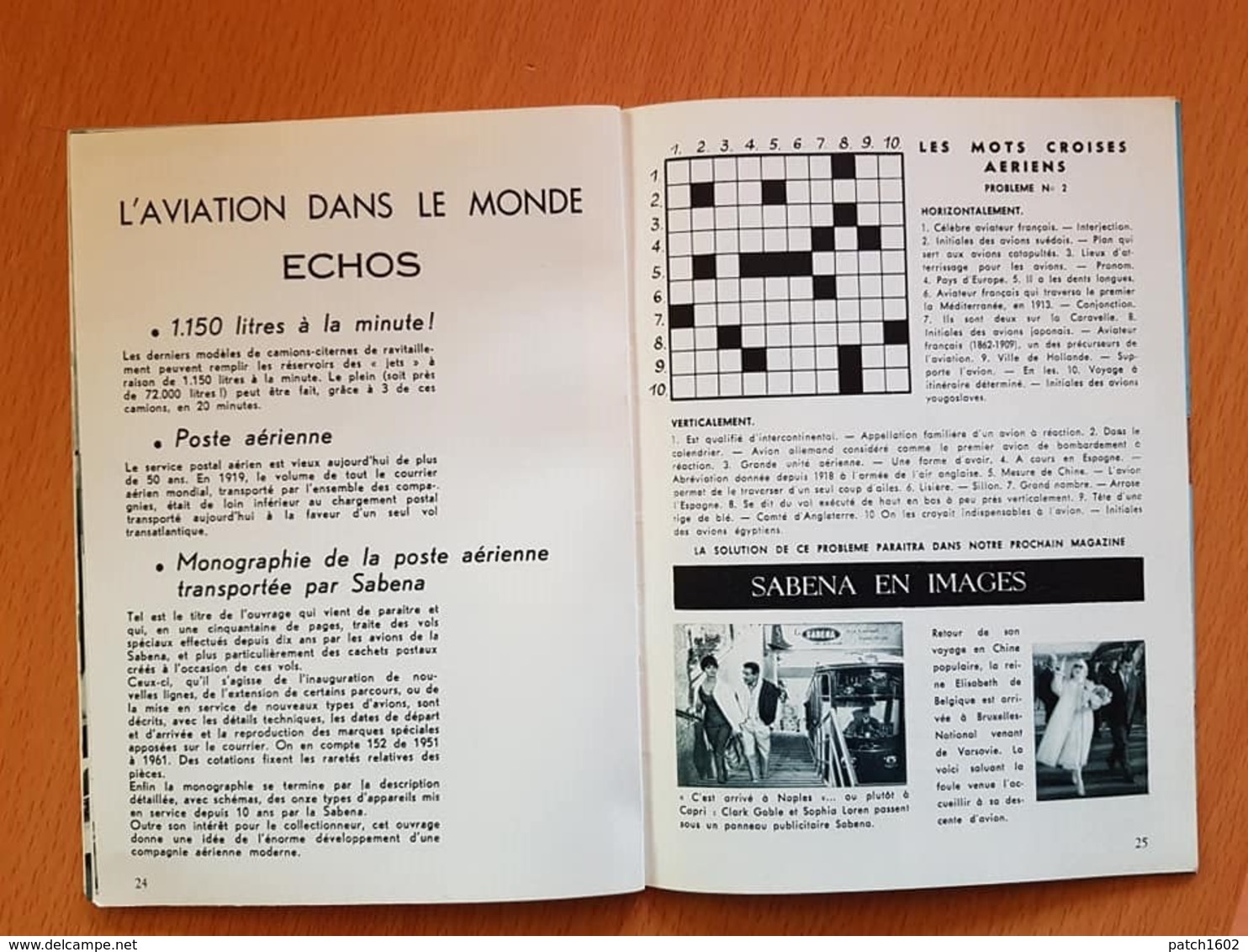 SABENA A VOTRE SERVICE magazine janvier 1962