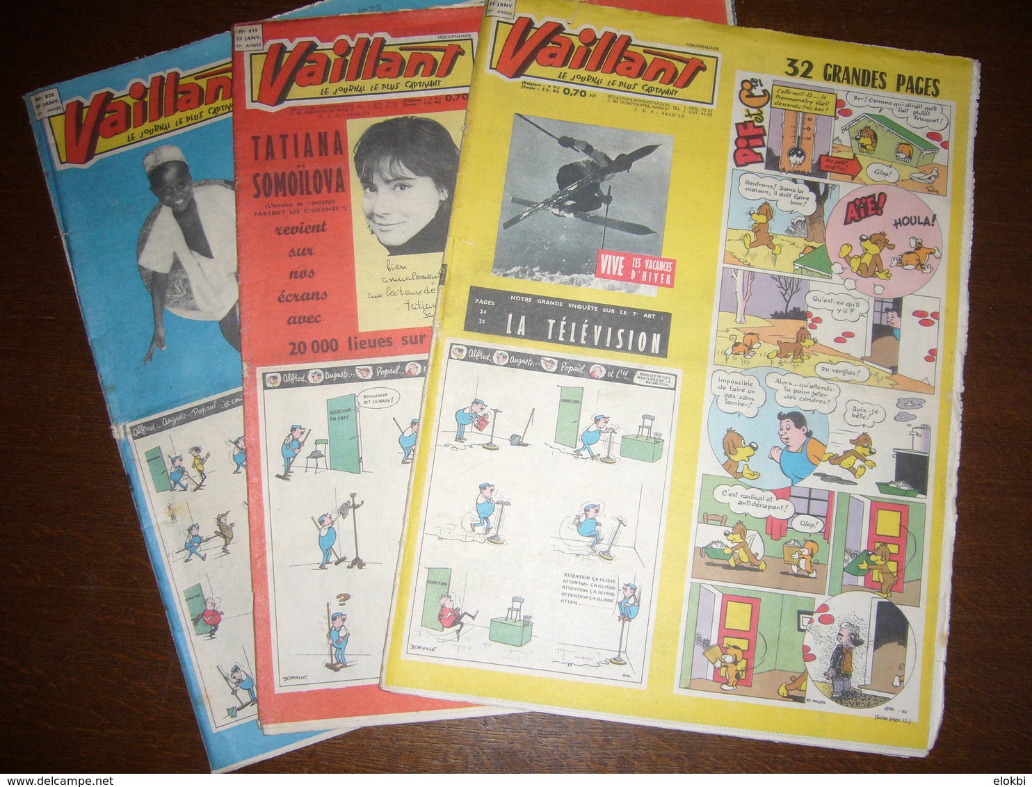 Lot De 3 Numéros De Vaillant : 818, 819, 820 De Janvier 1961 - Vaillant