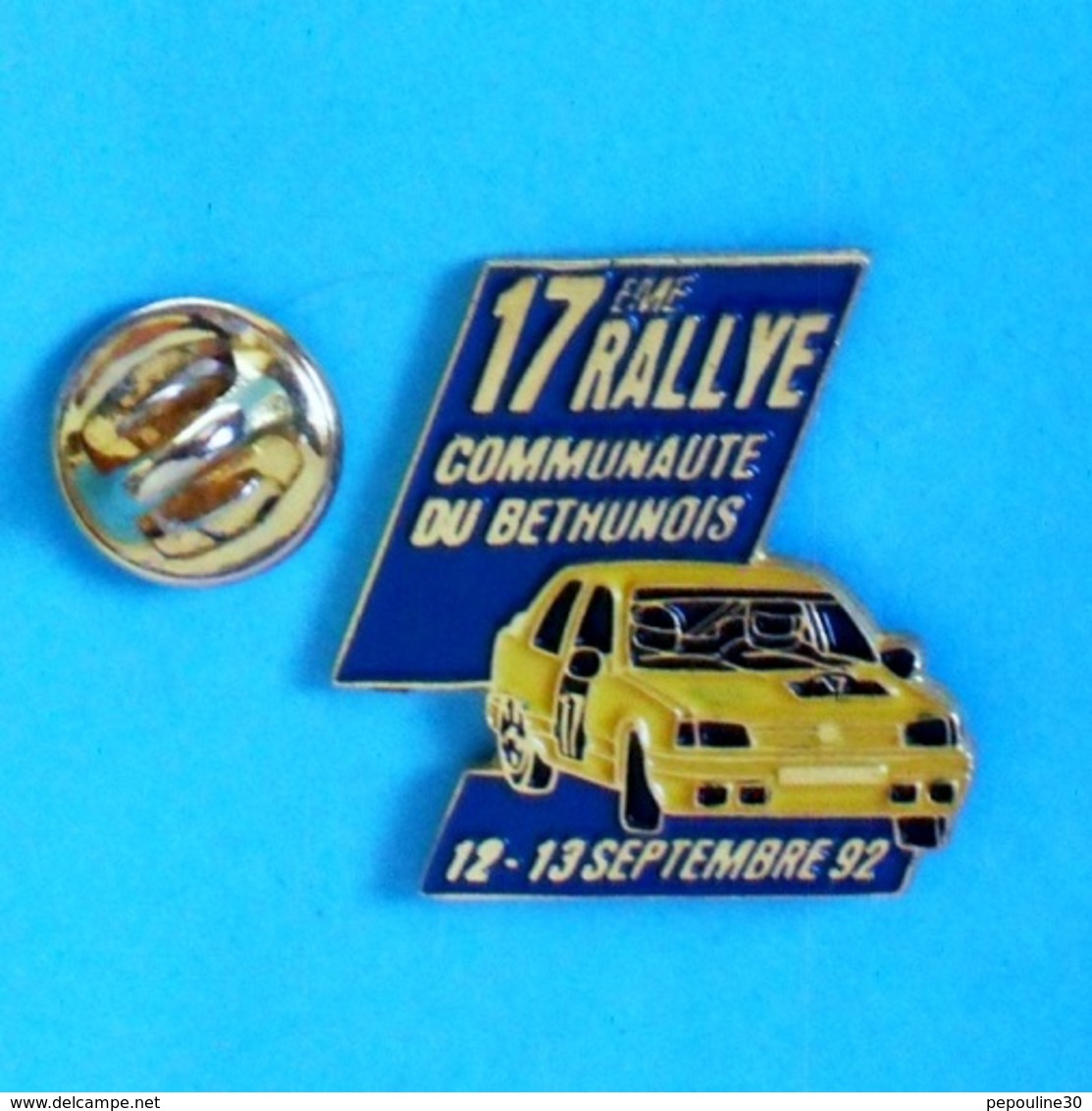 1 PIN'S //  ** 17ème RALLYE COMMUNAUTÉ DU BÉTHUNOIS / SEPTEMBRE '92 ** - Rallye