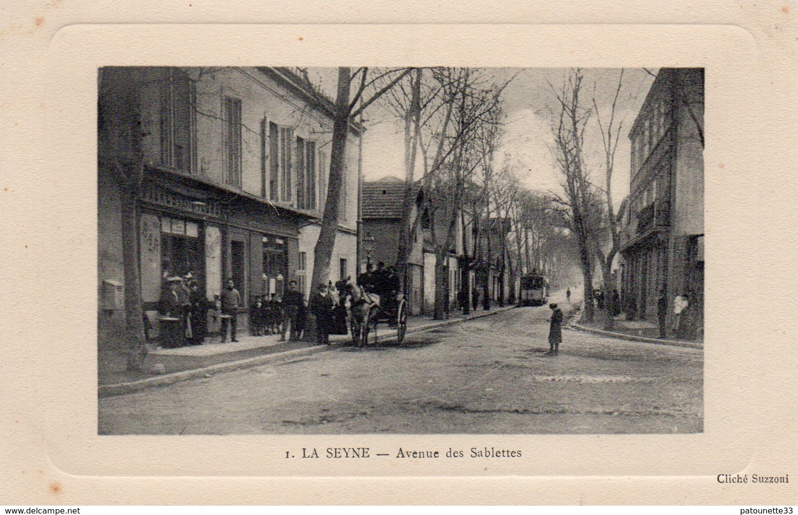 83 LA SEYNE SUR MER AVENUE DES SABLETTES ANIMEE TRAMWAY COMMERCES CARTE GAUFFREE - La Seyne-sur-Mer