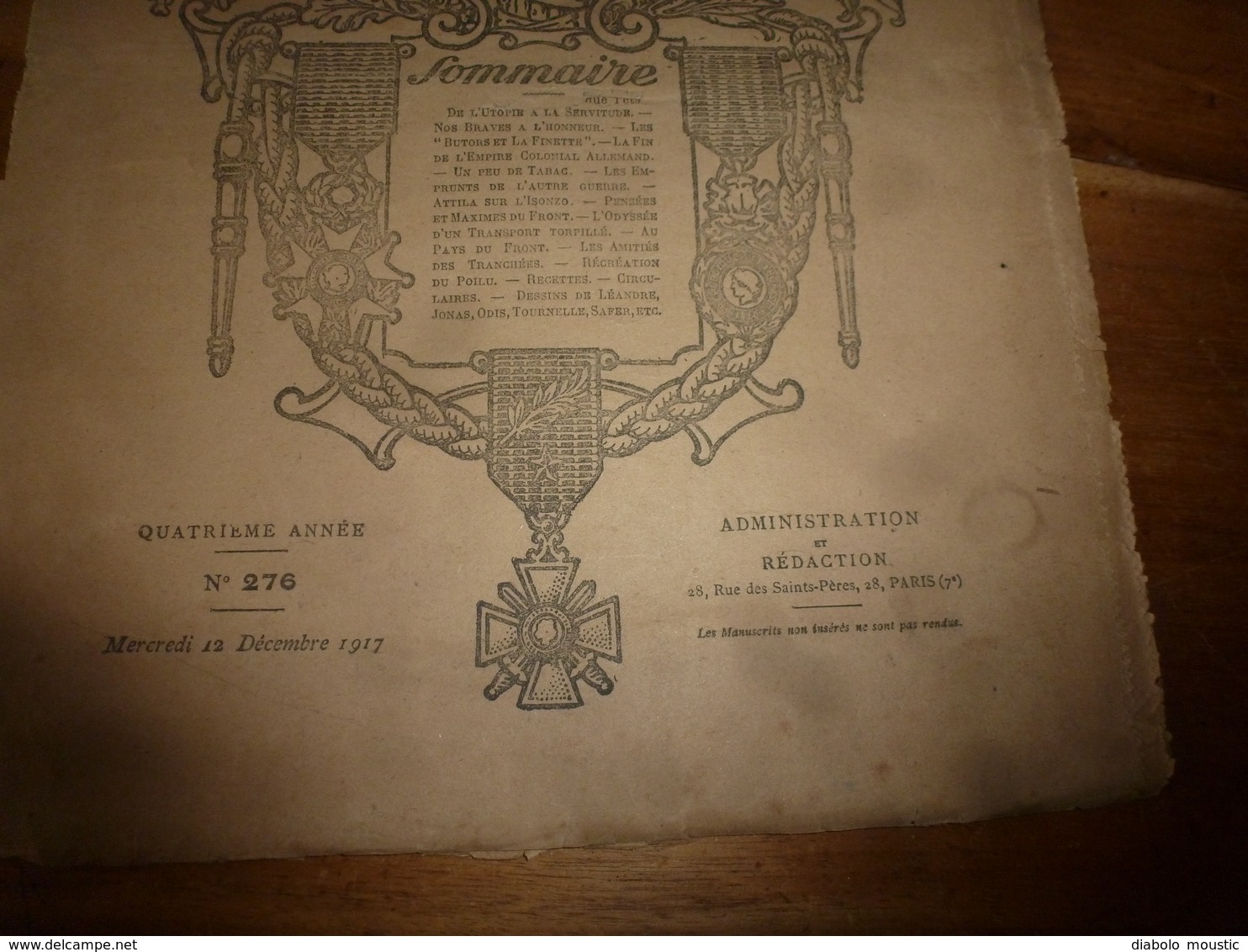 1917  BAR :De L'Utopie à La Servitude; Odyssée D'un Transport Torpillé; Recettes De Poilus ;Attila Sur L'Isonzo ;etc - Francés