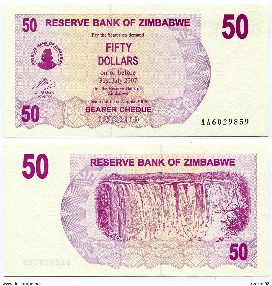 Zimbabwe - 5 Banknotes - 20 + 50 + 500 Dollars (2006) And 5 + 100 Dollars (2009) - Zimbabwe