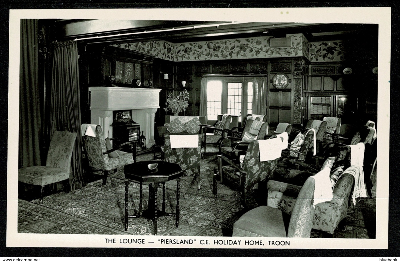 Ref 1315 - Real Photo Postcard - The Lounge "Piersland" C.E. Holiday Home Troon Ayrshire - Ayrshire