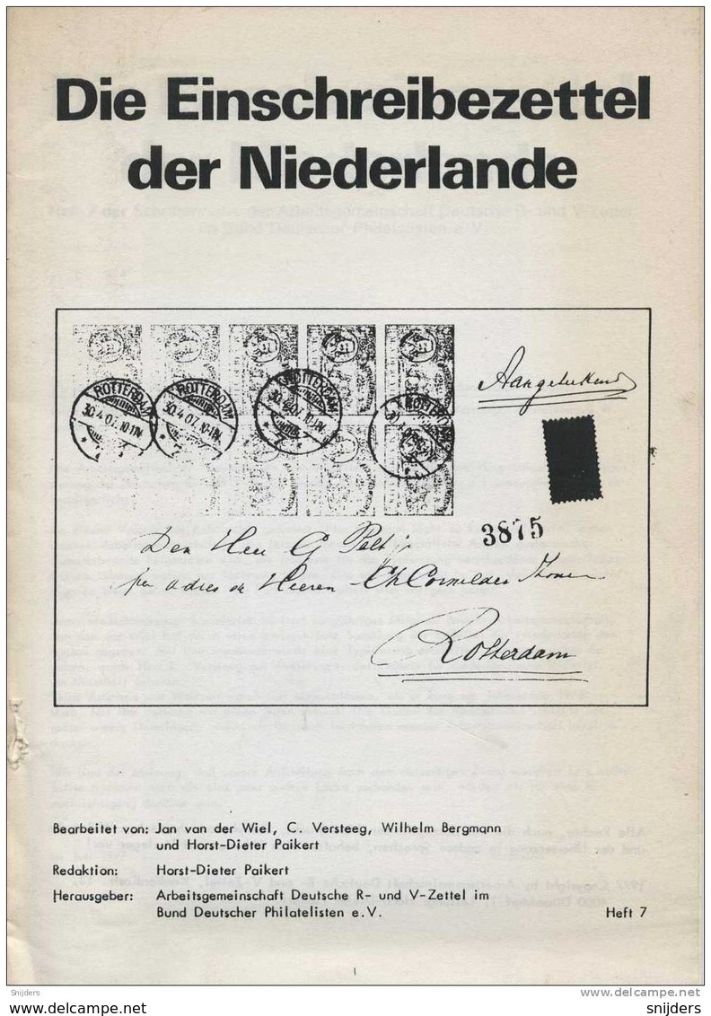 Die Einschreibezettel Der Niederlande 1977 - Autres & Non Classés