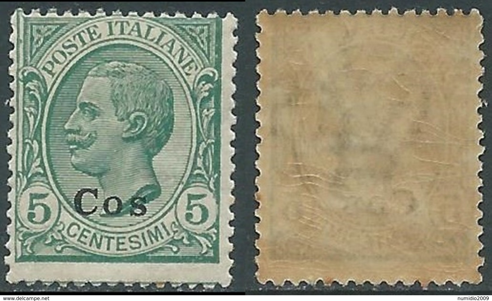 1912 EGEO COO EFFIGIE 5 CENT MNH ** - E154-3 - Aegean (Coo)