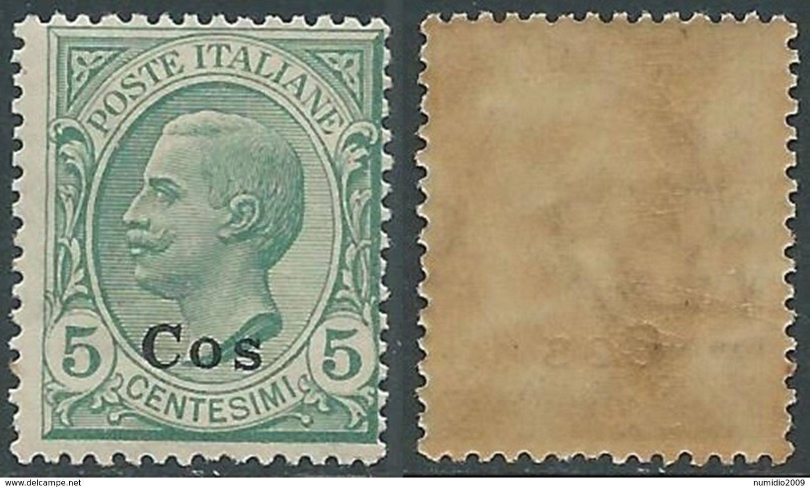 1912 EGEO COO EFFIGIE 5 CENT MNH ** - E154-4 - Aegean (Coo)