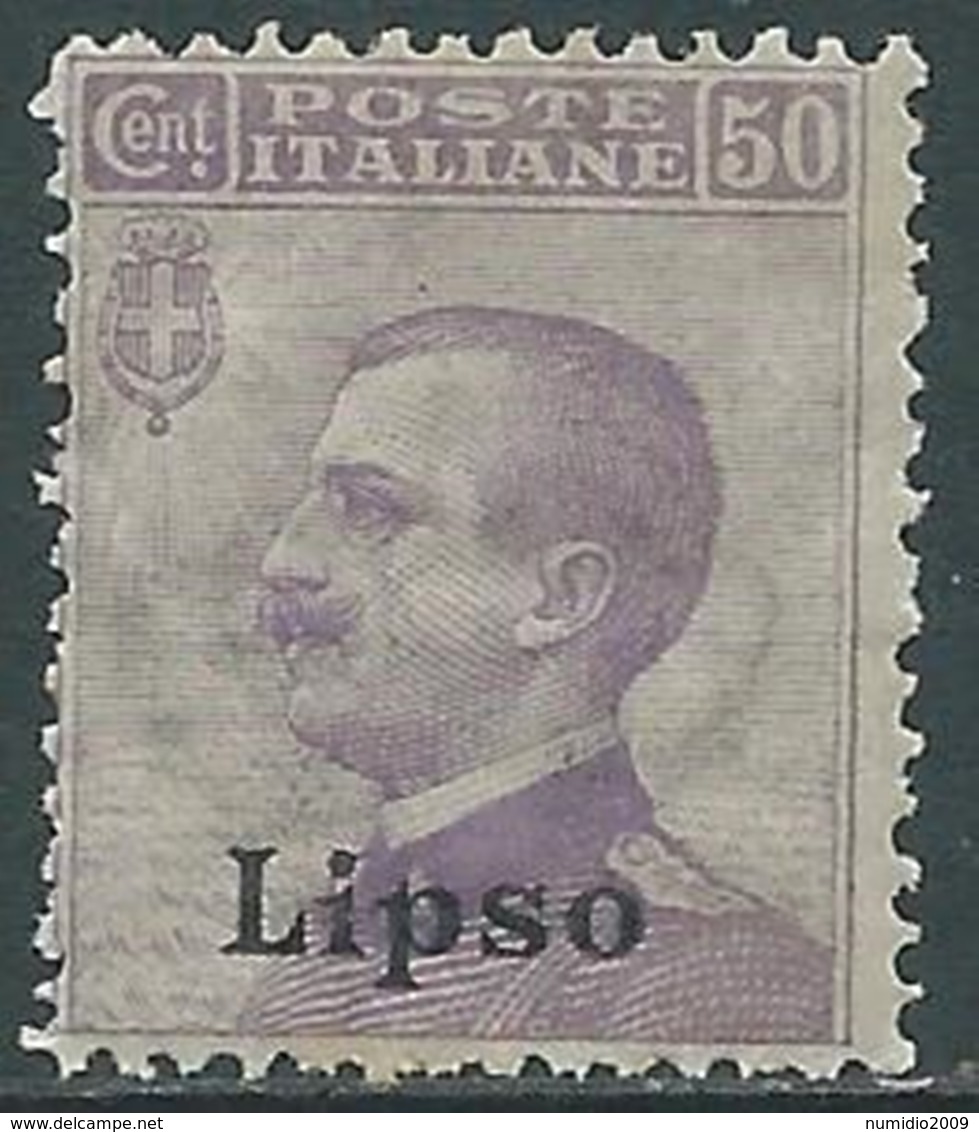 1912 EGEO LIPSO EFFIGIE 50 CENT MNH ** - RA32-5 - Egée (Lipso)