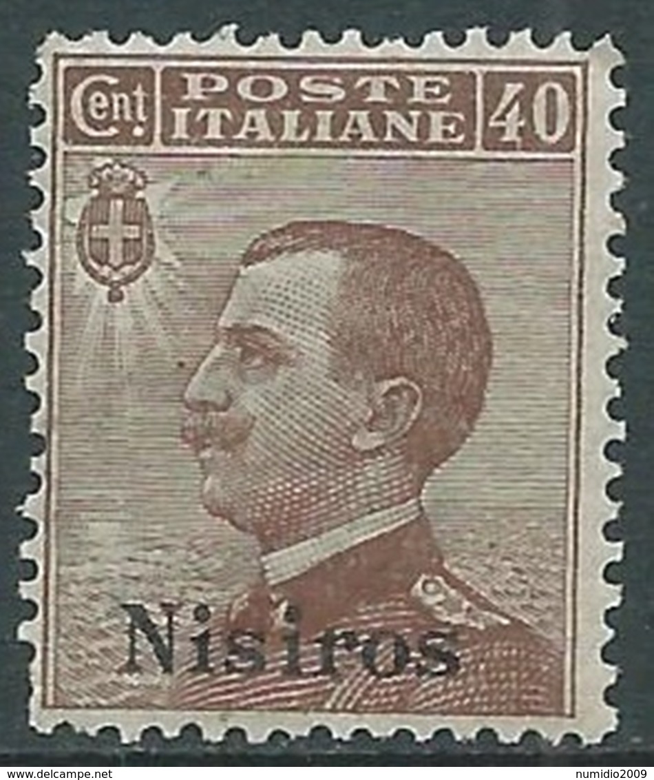 1912 EGEO NISIRO EFFIGIE 40 CENT MNH ** - RA32-5 - Egeo (Nisiro)
