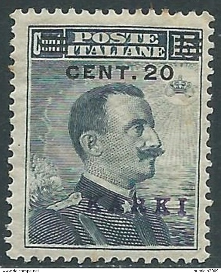 1916 EGEO CARCHI EFFIGIE SOPRASTAMPATO 20 SU 15 CENT MNH ** - RA32-9 - Egeo (Carchi)