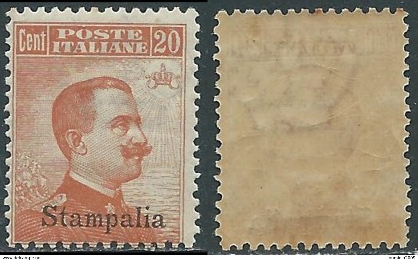 1921-22 EGEO STAMPALIA EFFIGIE 20 CENT MNH ** - E155 - Ägäis (Stampalia)