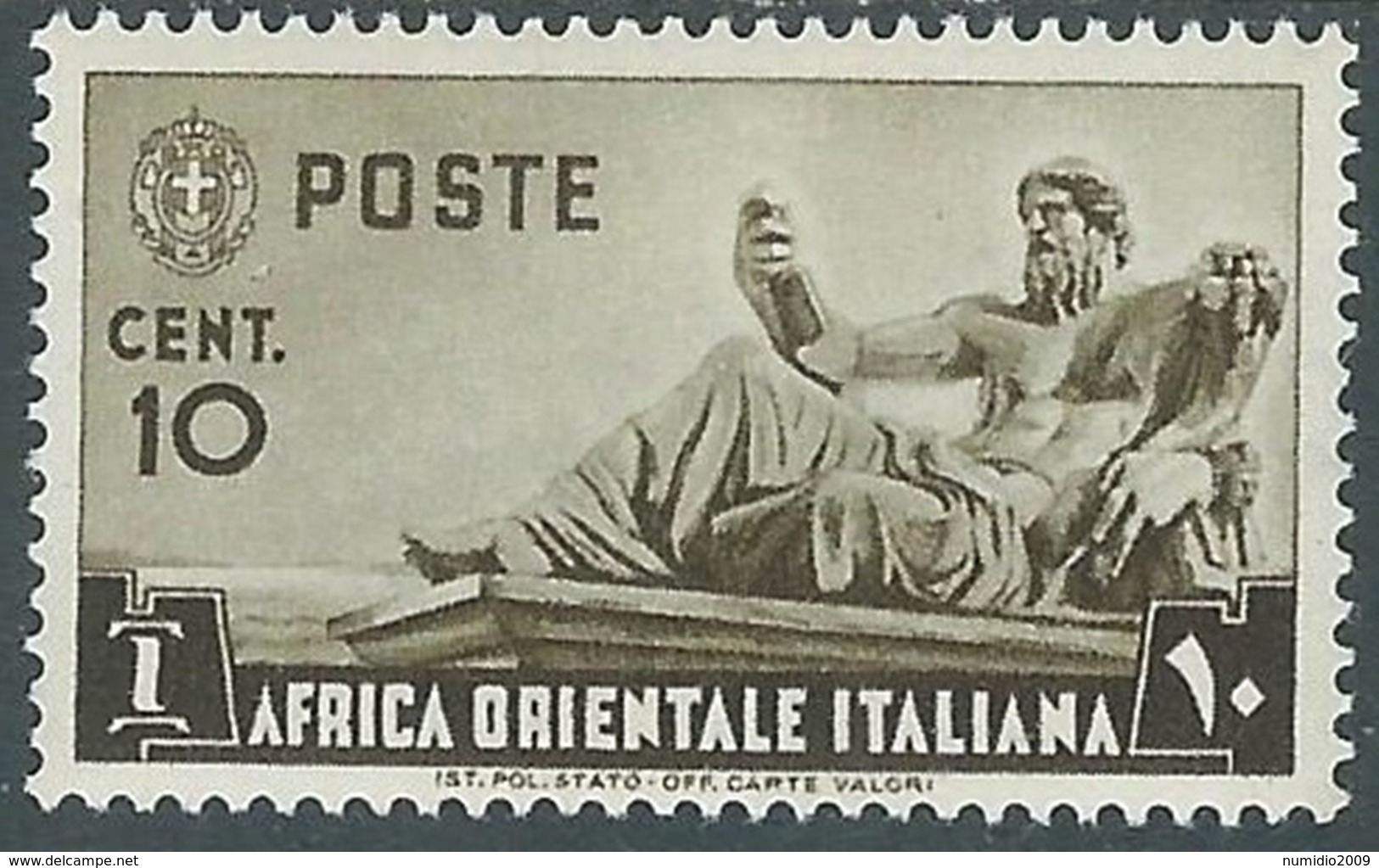 1938 AFRICA ORIENTALE ITALIANA SOGGETTI VARI 10 CENT MH * - RA29-6 - Africa Oriental Italiana