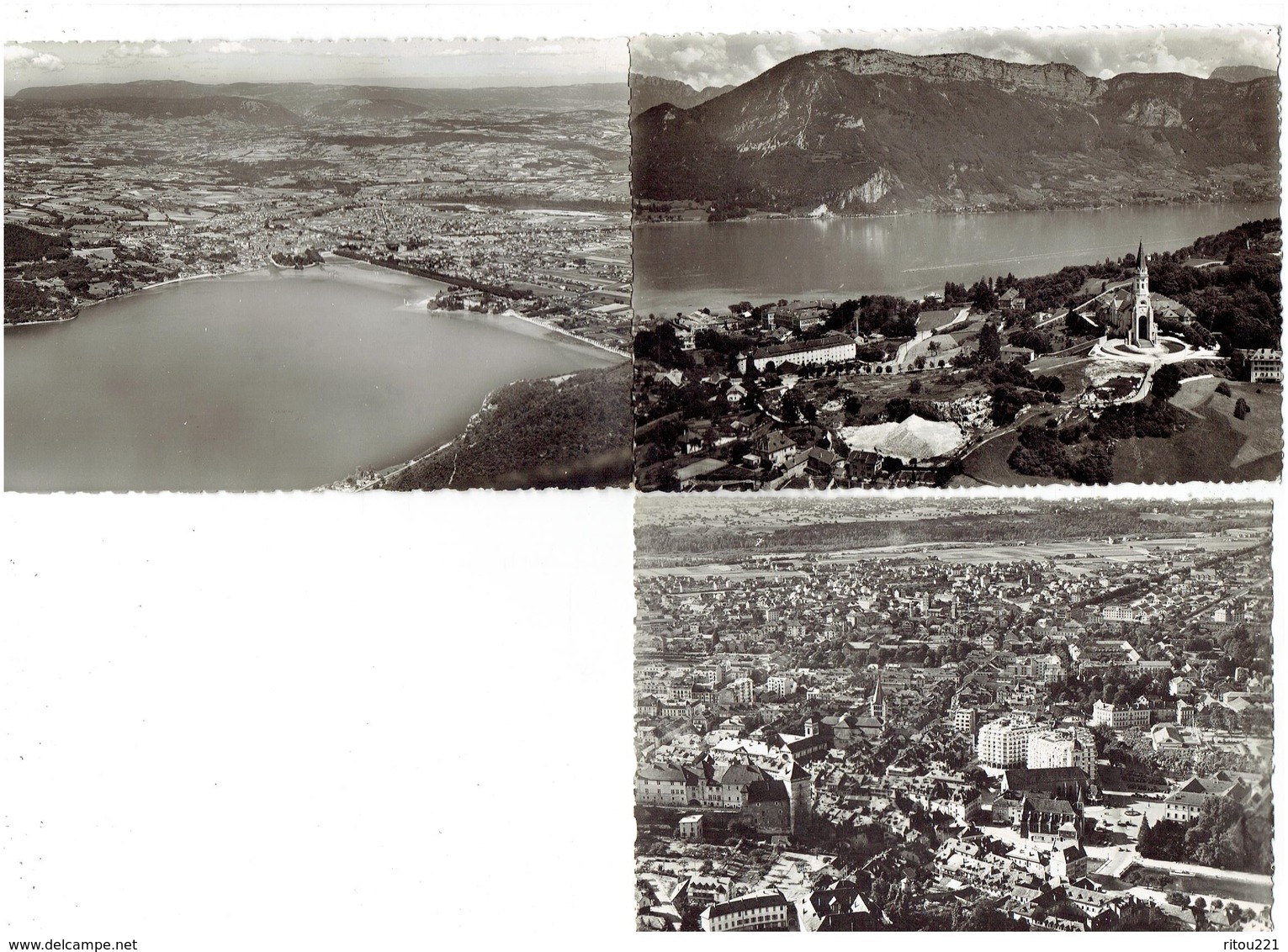 Lot 3 Cpm - 74 - ANNECY - Vue Générale Lac Depuis Station Téléphérique église Visitation - Tas Sable - Annecy