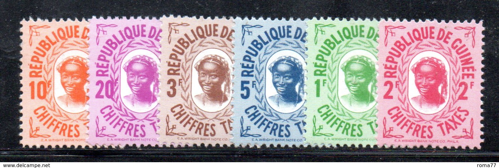 APR2202 - GUINEA 1959 , Segnatasse Serie  Yvert N. 31/34  * Linguella  (2380A) - Guinea (1958-...)