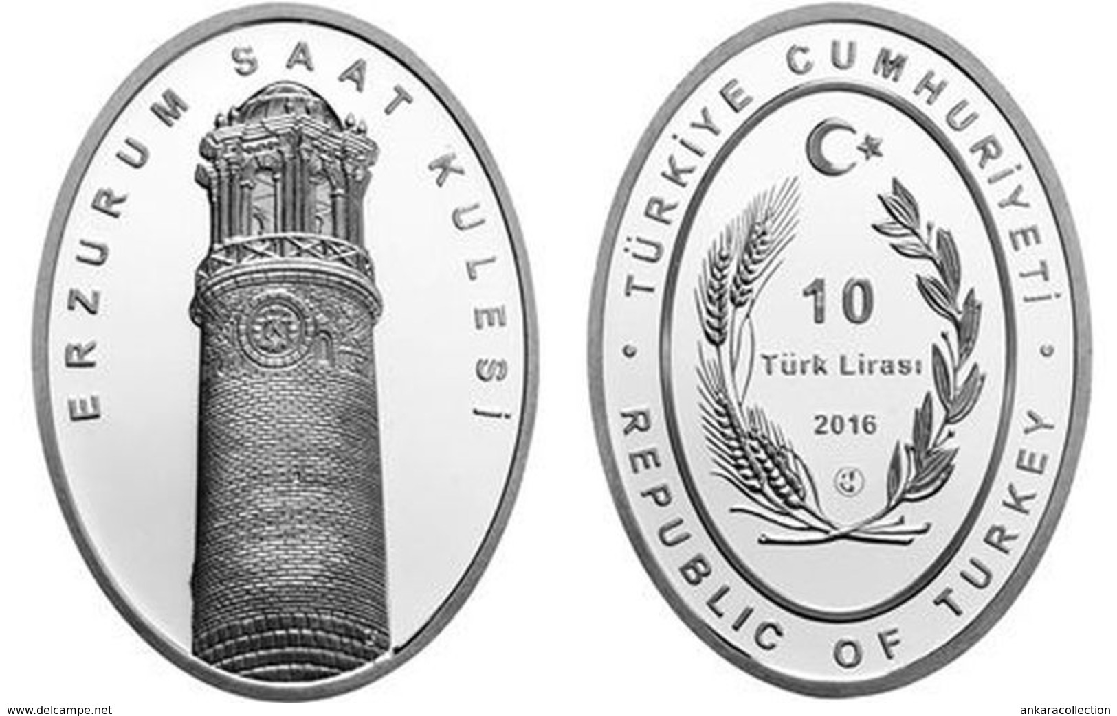 AC - ERZURUM CLOCK TOWER CLOCK TOWER SERIES # 6 COMMEMORATIVE SILVER COIN TURKEY 2016 PROOF UNCIRCULATED - Zonder Classificatie