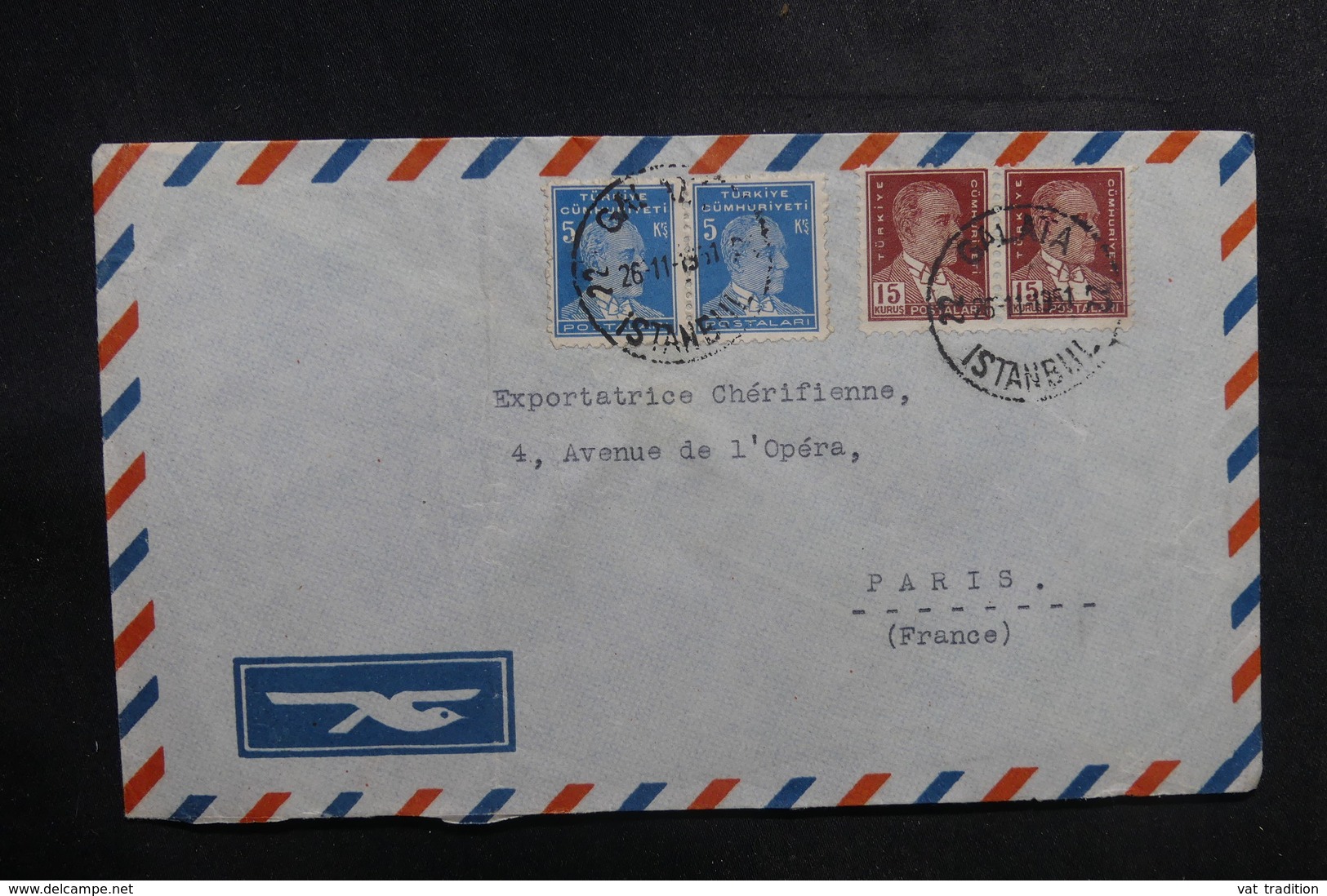 TURQUIE - Enveloppe Commerciale De Istanbul Pour La France En 1951 - L 39170 - Cartas & Documentos