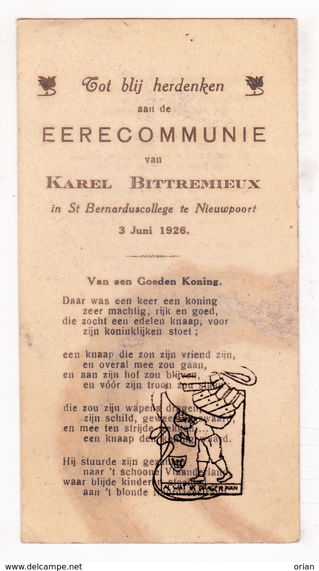 Plechtige Communie - Karel Bittremieux - Nieuwpoort 1926 - Communion