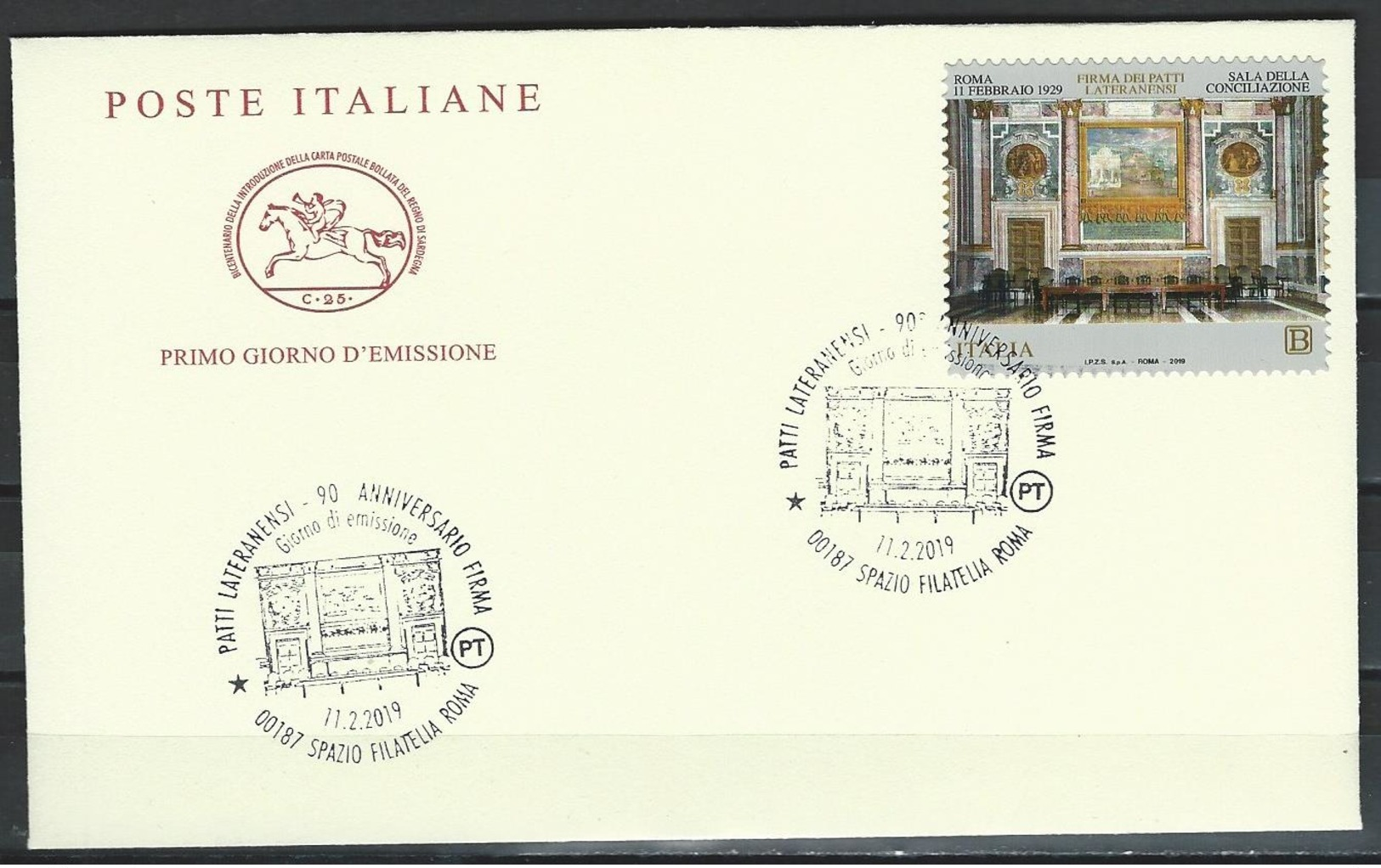 Italy. Scott #  MNH & FDC. 90th Anniv. Of Patti Lateranensi. Joint Issue With Vatican 2019 - Joint Issues