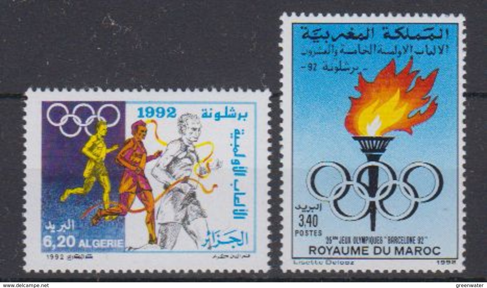 Algerie + Maroc 1992 Jeux Olympic Barcelona 2v ** Mnh (44159) - Zomer 1992: Barcelona