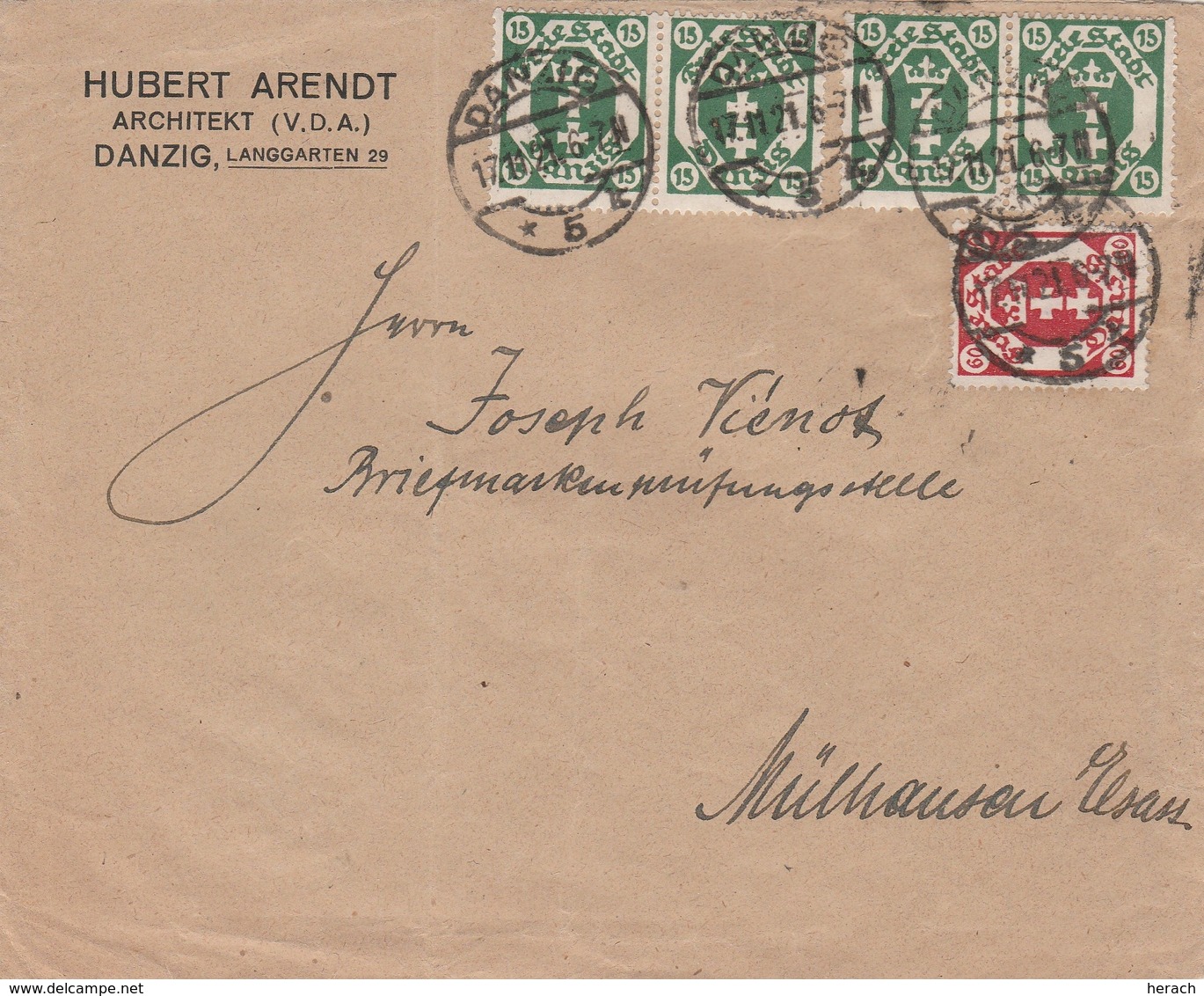 Danzig Jolie Lettre Pour La France 1921 - Sonstige & Ohne Zuordnung