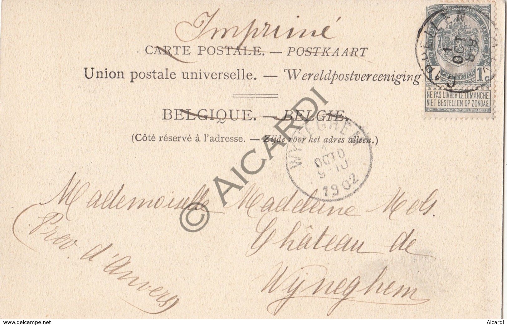 Postkaart/Carte Postale PUTTE Het Ravenhof (Gabrielle Le Grelle - Château De Wijnegem) 1902 (A118) - Putte