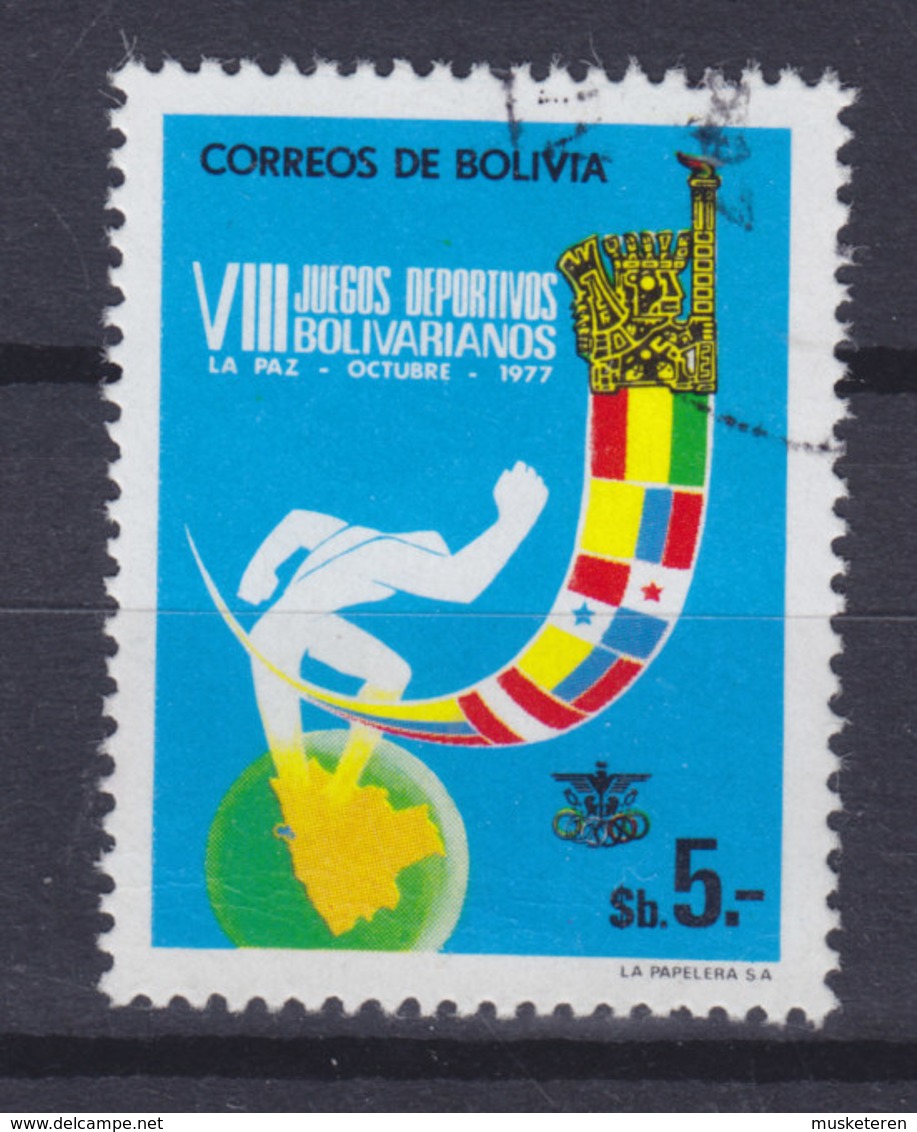 Bolivia 1977 Mi. 931     5 P Bolivar-Sportspiele Flags Flaggen Der Teilnehmender Ländern - Bolivien