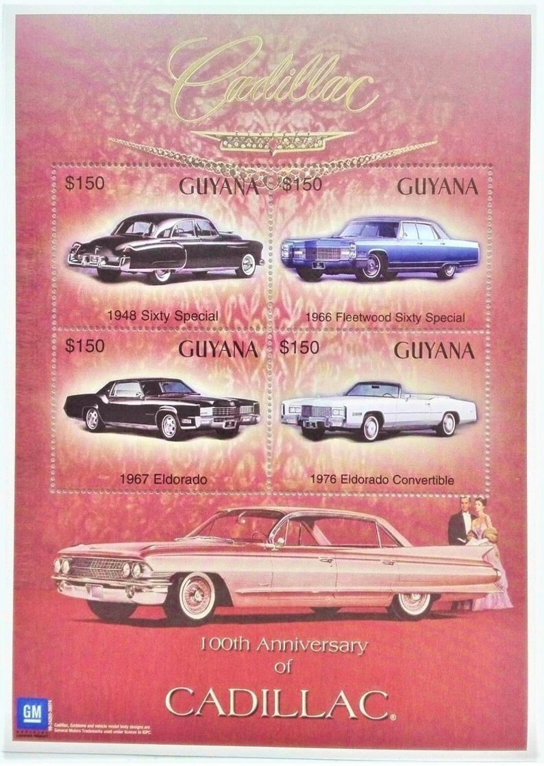 Guyana 2003**Mi.7551-54. 100th Anniversary Of Cadillac , MNH [4;29] - Autos