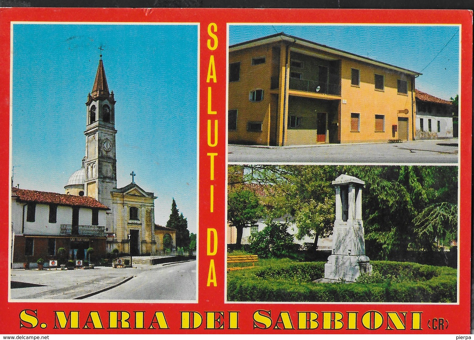 SALUTI DA SANTA MARIA DEI SABBIONI (CR) - CHIESA DI S. MARIA - VIAGGIATA 1977 - Saluti Da.../ Gruss Aus...