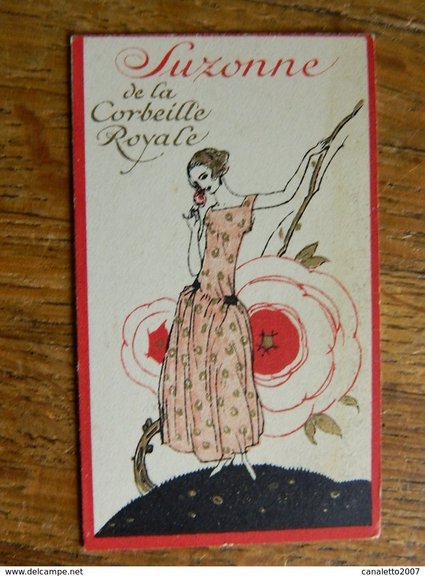 GHLIN:CARTE PARFUMEE SUZONNE DE LA CORBEILLE ROYALE _AVEC CALENDRIER DE 1925-DRUART-GODEFROID PLACE DU JONCQUOY - Anciennes (jusque 1960)