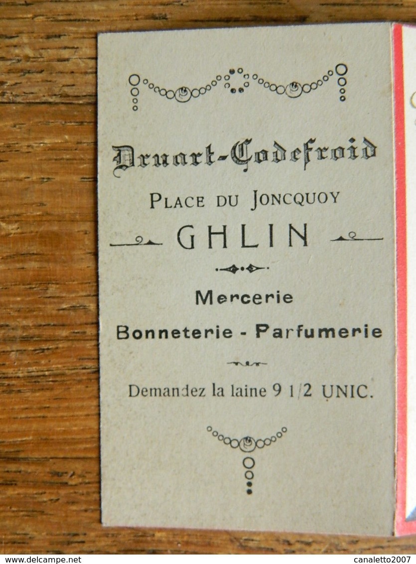 GHLIN:CARTE PARFUMEE SUZONNE DE LA CORBEILLE ROYALE _AVEC CALENDRIER DE 1925-DRUART-GODEFROID PLACE DU JONCQUOY - Anciennes (jusque 1960)