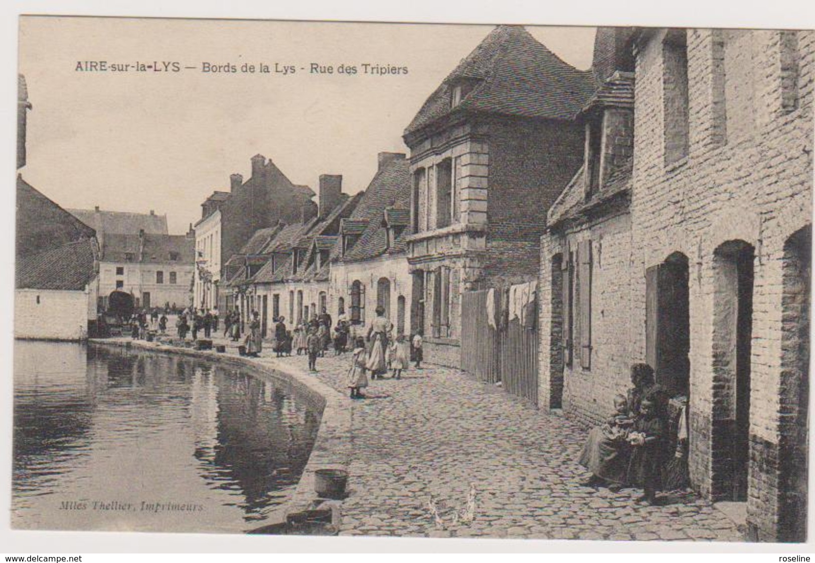 62  AIRE SUR LA LYS - Riviere La Lys Rue Des Tripiers - CPA  N/B  9x14 TBE Neuve - Aire Sur La Lys