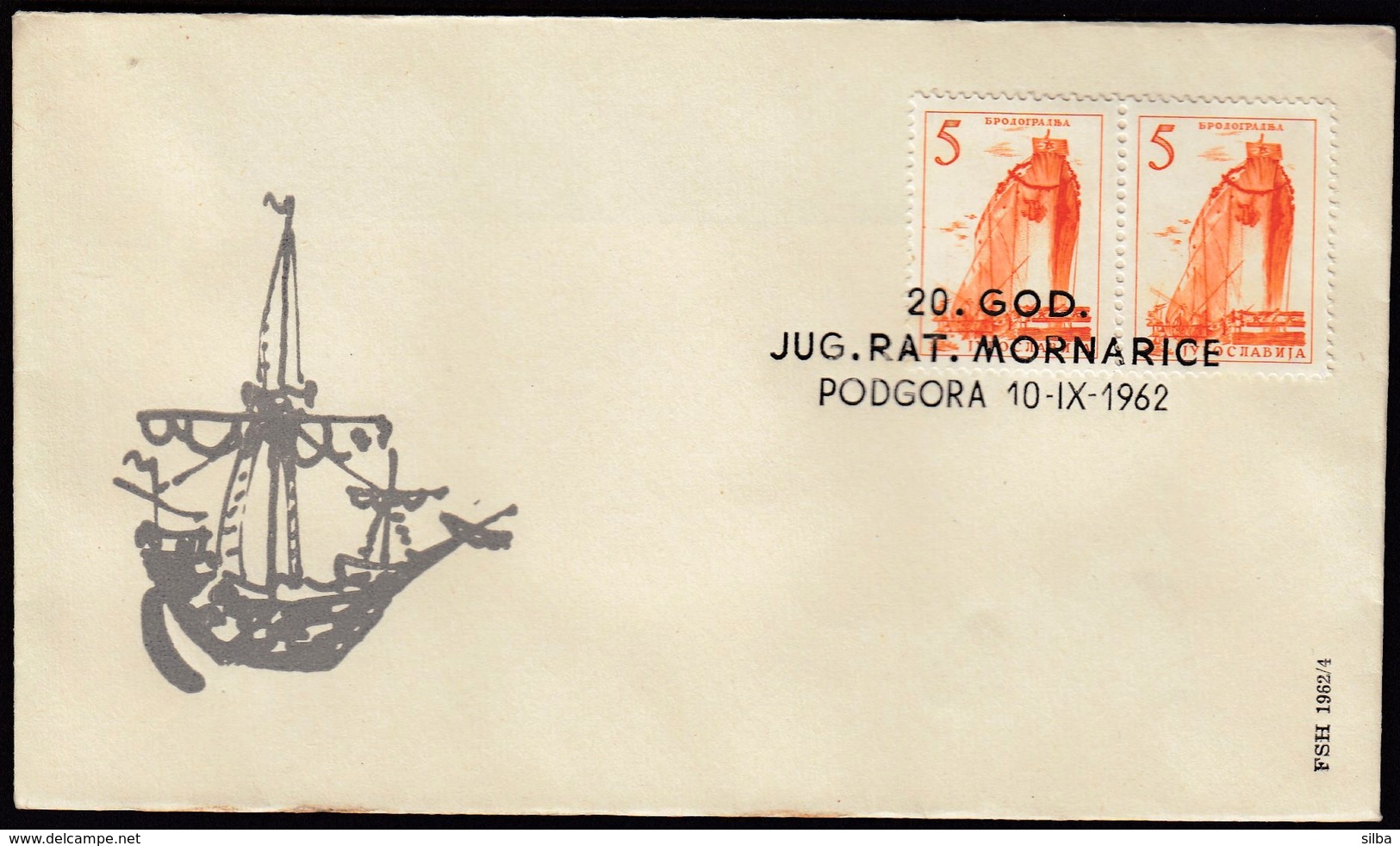 Yugoslavia Croatia Podgora 1962 / 20 Years Of Yugoslav War Navy - Lettres & Documents