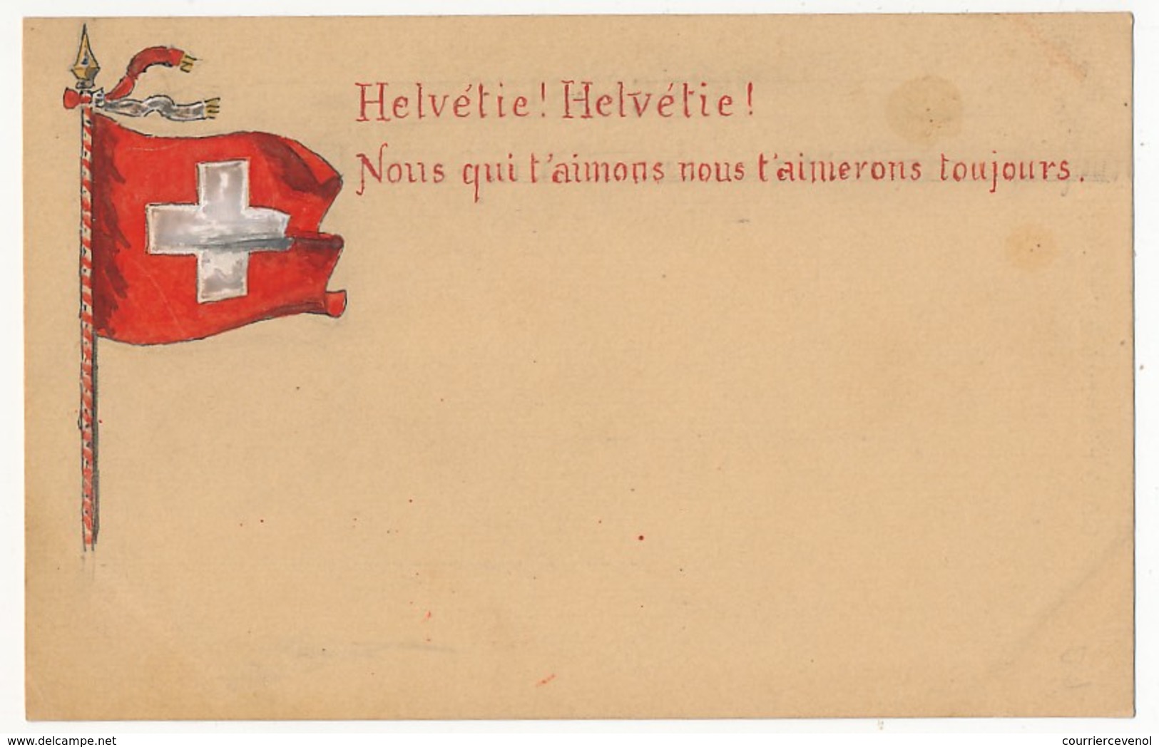 3 CPA - SUISSE - Trois Cartes Dessinées - Blason Et Drapeaux Suisses, Devises Patriotiques - Other & Unclassified