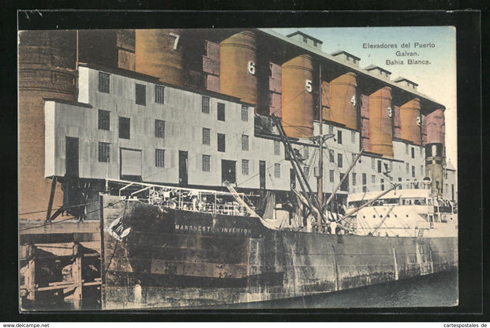 AK Bahia Blanca, Handelsschiff M. V. Manchester Inventor Im Hafen - Cargos