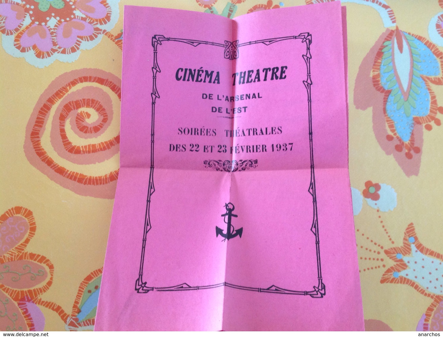 Cinéma Théâtre De L'arsenal De L'est Programme 1937 - Programmi