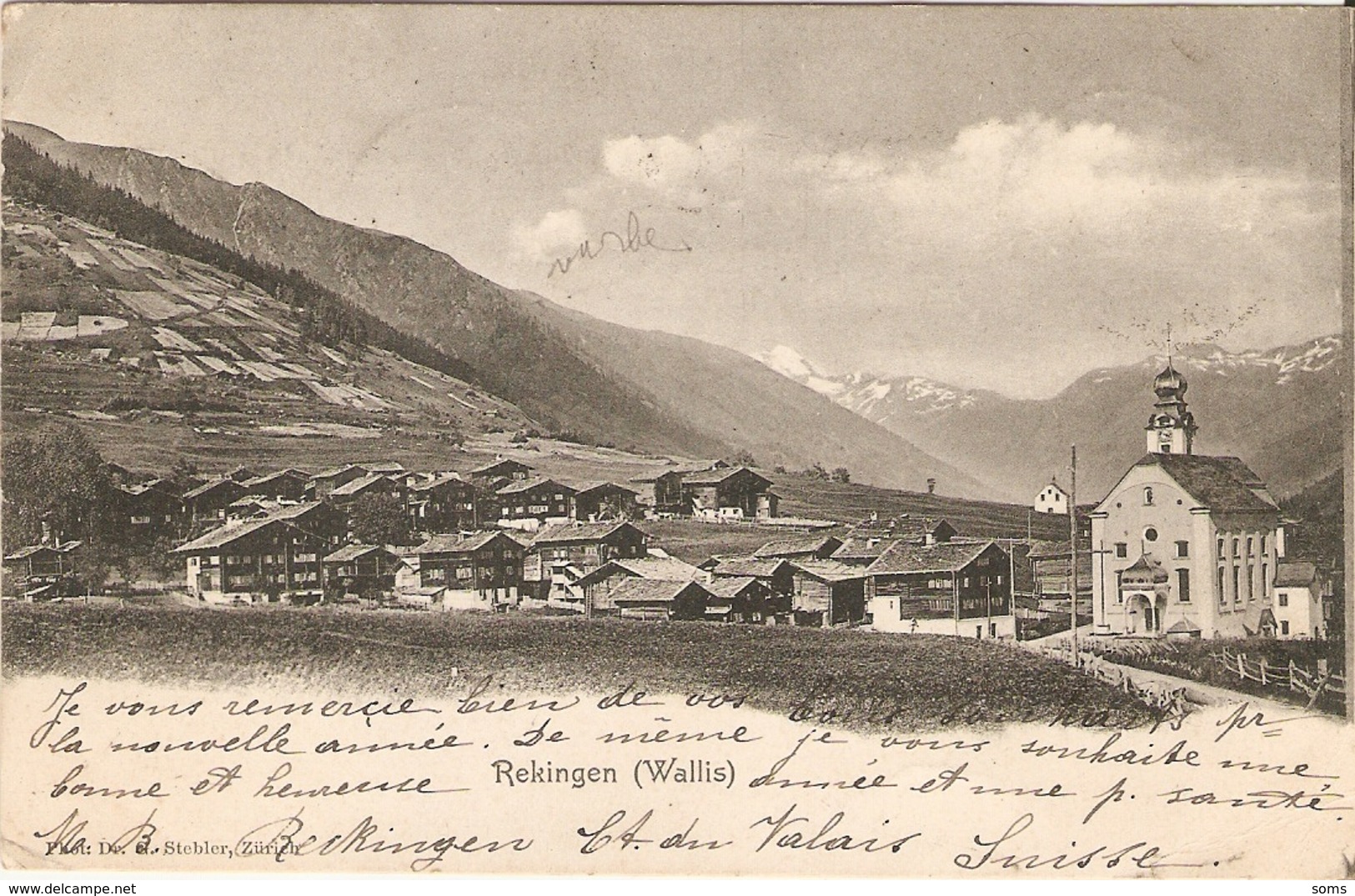 Cpa Précurseur De Suisse, Valais / Wallis, Rekingen, Union Postale Universelle, Photo Dr Stebler Zurich - Altri & Non Classificati