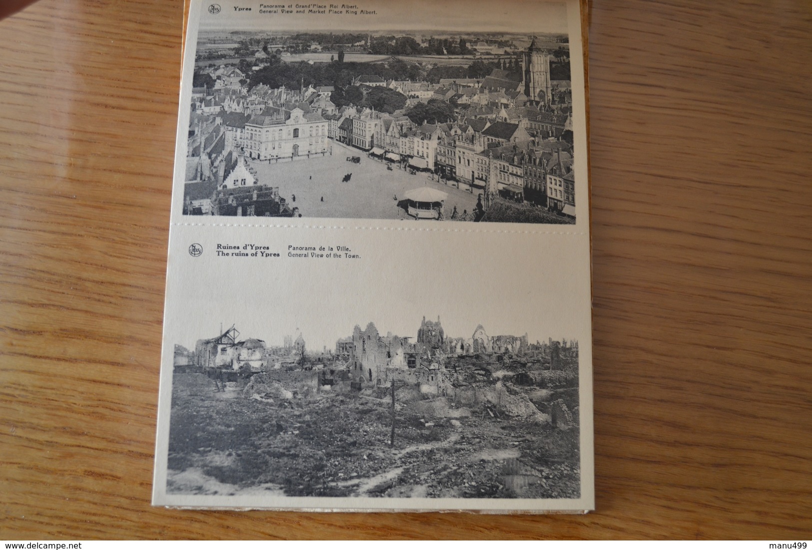 Carnet Complet De 20 CPA Détachables - IEPER YPRES - Guerre 1914-18 "Avant Et Après" 2eme Série +1 Carte Postale Offerte - Ieper