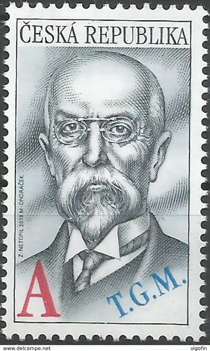 CZ 2018-1014 T.G.MASARYK, CZECH, 1 X 1v, MNH - Blocs-feuillets