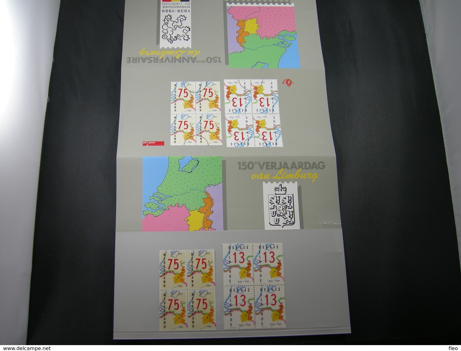BELG.1989 2338 Zegels/timbres** + Card : "  Gemeenschappelijke Uitgifte Met Nederland ,150 Jaar Limburg " - Cartas Commemorativas - Emisiones Comunes [HK]