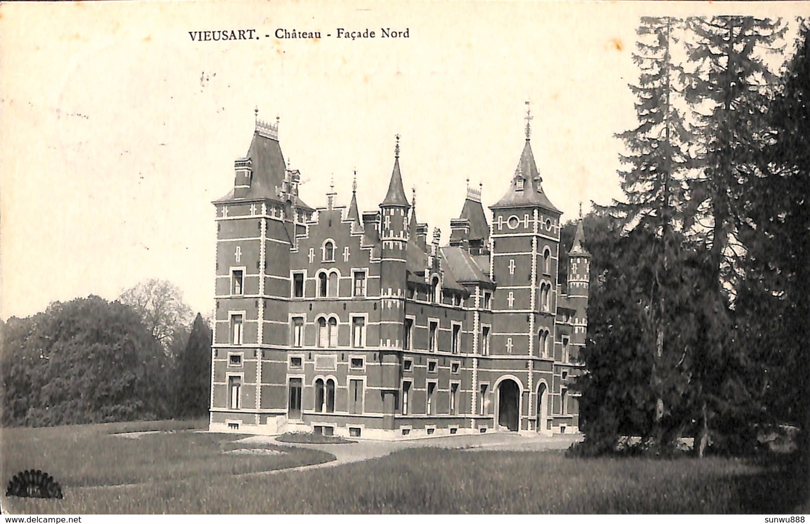 Vieusart - Château - Façade Nord (N/B, 1944) - Chaumont-Gistoux